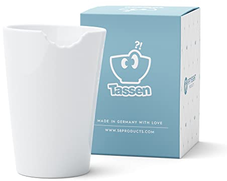 FIFTYEIGHT PRODUCTS / Tazas con mordida (sin asa, porcelana, 350 ml, color blanco, fabricado en Alemania)