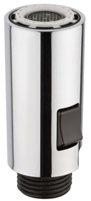 SwissWave Douchette de Cuisine Mini Slim MB 50mm Double Jet ABS Chrome | Raccord G1/2 mâle - aéré ou pulvérisation - buses anticalcaire - rechange pour robinet extractible