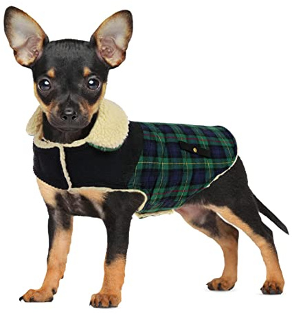 CITÉTOILE Varm hundrock fleece, vinterrock vinterjackor för små/stora/medelstora hundar, hundjacka, hundkläder hundtröja med hål för sele, chihuahua kappa för utomhus inomhus, XS