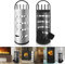 LARS360 Accessori per Camino Kit Camino da 5 Pezzi, in Acciaio Inox, Inclusa Scopa, Pala per Cenere, Gancio, Pinza, Supporto Con Protezione da Sguardi Indiscreti in Acciaio Inox
