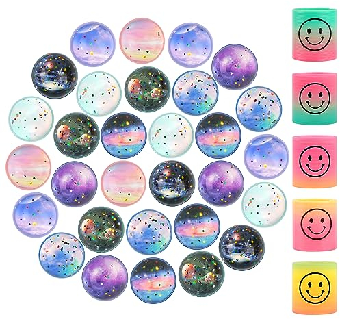 30 Stück Flummies für Kinder, 32mm Flummi Planeten Spielzeug Geschenk Kindergeburstag Mitgebsel Groß Set für Mädchen Jungen give aways Mitgebsel Kindergeburtstag Gastgeschenke Partygeschenke