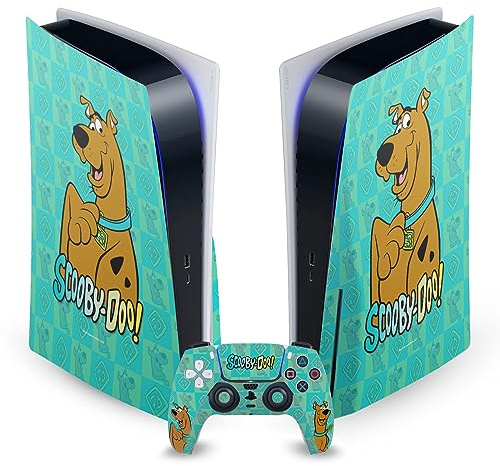 Head Case Designs Officially Licensed Scooby-Doo Scoob Graphics Vinyl Faceplate Sticker Gaming Skin Decal Cover Compatible With Sony PlayStation 5 PS5 Disc Edition Console & DualSense Controller