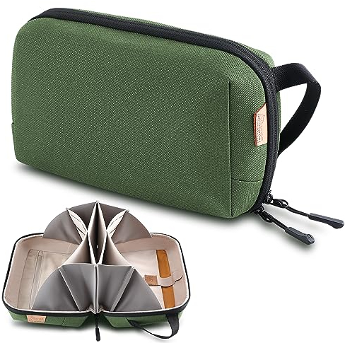 SIMTOP Kabeltasche Organizer Tasche für SD Karten Laptop Storage Cable Bag Zubehörtasche für Reise Arbeit Grün