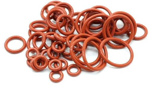 10 Stück rote Silikon-Ringdichtung CS 4 mm Außendurchmesser 12 ~ 150 mm Silikon-O-Ring-Dichtung O-Ring aus lebensmittelechtem Gummi VMQ-Sortiment HVAC-Werkzeuge ( Color : Red , Size : OD 65mm ID 57mm