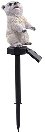 Angoily Solar Led Light Polar Bear Lawn Light Solar Powered Outdoor Landscape Decorative Lamp for Garden