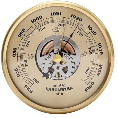 Präzisions-Barometer Wetterstation Analog Wetterbarometer Angelbarometer 108mm Barometer Skelett Perspektive