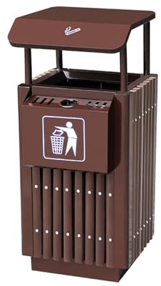 Botes de basura Bote de basura comercial for exteriores, contenedores de basura grandes, bote de basura de diseño clásico for contenedores de basura de Garden Hotel Mall, 10,5 galones Aire libre y hog