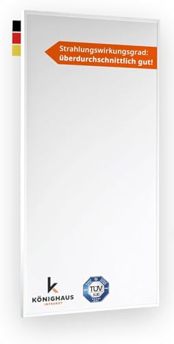 Riscaldatore a infrarossi Könighaus - 1000 watt - Eco-Modello ✓ Doppia protezione anti-surriscaldamento ✓ Temperatura di esercizio in 2-4 min ✓ Montaggio a parete