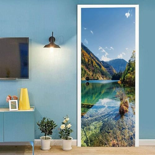 Türtapete Selbstklebend Wunderschöne Landschaft Mit Bergen Und Seen 90 X 200 Cm Türfolie Selbstklebend 3D Türtapete Wasserdicht Abnehmbare Türaufkleber Pvc Türposter Selbstklebend Wohnzimme -9N9K/P4R9