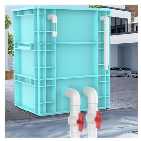Filtri Per Acquario, Esterno Scatola Filtro Ciclone Acqua, Stagni Per Acquari Kit Filtro Grande, Casella Fatturato Filtro Carro Armato Pesci, Scatola Gocciolamento Filtro ( Color : Blue , Size : 23.62
