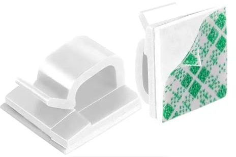 CaulaZ Kabelhalter Clips selbstklebend weiß oder schwarz 100 Stück/Indoor + Outdoor/hält auf Keramik, Plastik, Metal, Glas, Holz