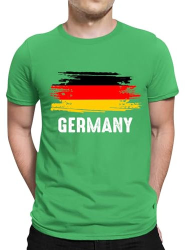 Em Trikot 2024 Deutschland Herren DFB Fashion Strandshirt Basketball Trikot Herren Arbeits Tshirt Bedruckt Henleyshirt Sommershirt Fanartikel Em T Shirts Polo Shirt Rock Tshirt Herren（4-Green，XXL）