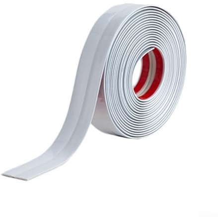 Bande décorative d'angle murale, 6 m x 3 cm, bande décorative d'angle murale, bande d'étanchéité étanche pour la maison, la salle de bain (6 m x 3 cm, blanc)