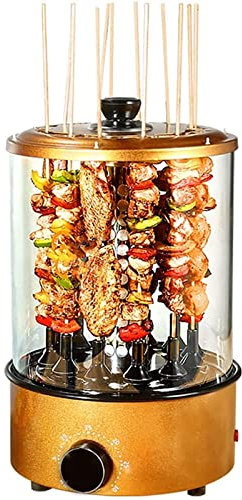 CASEGO Machine à Barbecue rotative Automatique sans fumée, Machine à brochette électrique, température réglable de 0 ° à 200 °, pour 4 à 6 Personnes