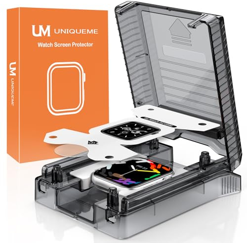 UM UNIQUEME 4 pièces pour Apple Watch 44/45mm Series SE3/SE2/SE/9/8/7 Protection d'écran-EPU Protection d'écran Flexible pour iwatch 44/45 mm, Sans Bulles, Transparent HD, Couverture Complète
