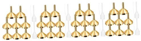 Cabilock 4 Juegos Pequeño embudo de Metal embudos cosméticos reutilizable kit de de aceite recargable caños acero inoxidable pequeño mini os s Golden