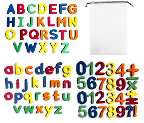 79 Stück bunte magnetische Alphabet-Zahlen-Spielzeuge, Alphabet-Spielzeuge, pädagogisches Spielzeug zum Erlernen von Rechtschreibung, Zählen, einschließlich Buchstaben, Zahlen, Symbole