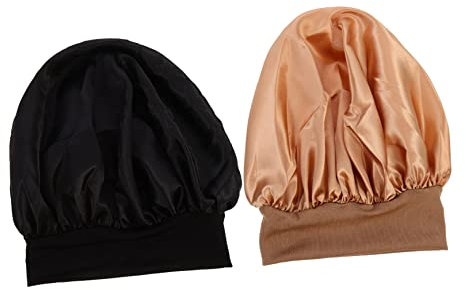 TOGEVAL 2stücke Schlafmütze Satin Chemo Hüte Für Damen Geschmeidig Bequem Mit Satinfutter Als Haarpflegemütze Bademütze Und Chemomütze Multifunktional Tragbar Für Reisen