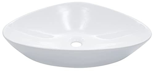 Xichuzi Lavabo, Lavabo sobre Encimera, Lavabo Baño, Muebles De Baño, Mueble Lavabo, 58,5x39x14 cm cerámica Blanco