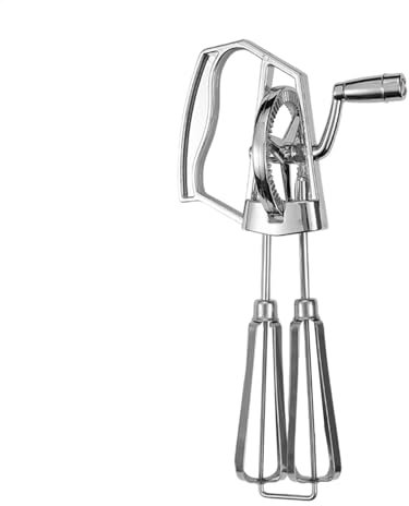 Egg Whisk with Crank - Non-stick Egg Beater Stainless Steel Egg Beater with Crank - Ergonomic Portable Hand Blender, Egg Whisk Dishwasher Safe pa