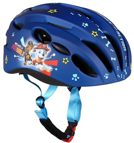 Paw Patrol Chase Marshall Rubble IN-Mold Kinderfahrradhelm, Jungen, Marineblauer, verstellbar 52-56cm (Marineblau)