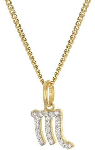 GLIZZ Sternzeichen Skorpion Gold 333/8K an vergoldeter Silberkette | modischer Halsschmuck für Frauen, zauberhafte Geschenkidee und edles Accessoire,