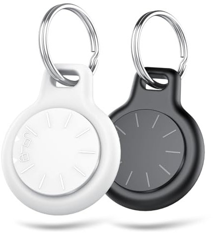 Air Tracker Tags-2 Pack, Item Locator Compatible With Apple (IOS Only) Replaceable Battery, Item Finder For Keys,Luggage,Suitcase etc, IP67 Waterproof Smart Tracker Air Trackers with Holder Keychain