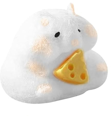 BOSSETY Taba Squishy, Süßes Hamster-Quetschspielzeug zum Stressabbau, Antistressball, Fufu Squishy, Stressabbau Fidget Toys für Kinder und Erwachsene, Sensorisches Spielzeug 6*5cm (Weiß)