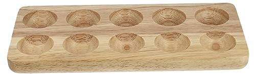 NUOBESTY Contenedor para Huevos de Madera Beige Diseño Simple, Soporte Seguro y Duradero para Almacenar y Proteger Huevos Cocina