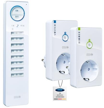 CUVEO Starterset 3 Weiß mit 1x Fernbedienung + 2x Steckdosen-Empfänger (Schalter & Dimmer - Starterset-3-W)