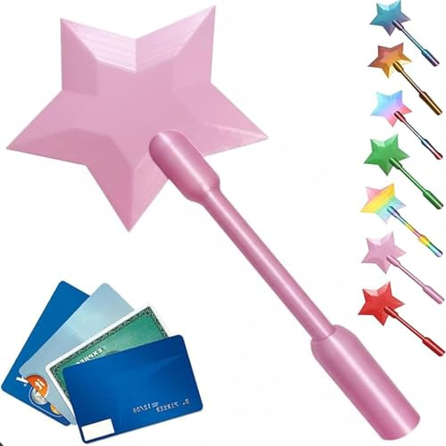 Générique Baguette Magique Carte Bleue,Baguettes De Carte De Crédit to-Pay,Mur Tap to Pay Baguette Magique imprimée en 3D pour paiement sans Contact,Porte Carte Magique,Fan De Cosplay,Magicien (Rosa)