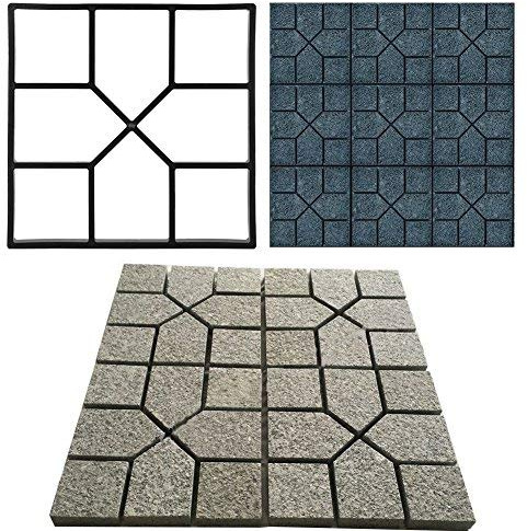 GOTOTOP Betonform für Pflastersteine, PP Kunststoff Gießform mit 8 Gittern, DIY Gehwegplatten Schalungsform für Garten und Rasen, 40x40cm