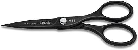 3 Claveles 429 Chef Küchenschere, Rostfreier Edelstahl, Schwarz, 20 cm/8