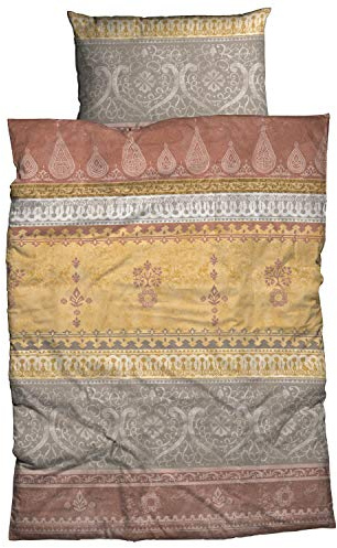 sister s. Biber Bettwäsche Indi 155 cm x 220 cm braun-currygelb