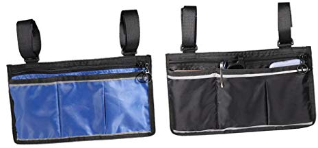 Bonarty 2 Stück Rollstuhl Elektroroller Tasche Reisetasche Armlehnentasche Organizer, Campingstuhl Seitentasche