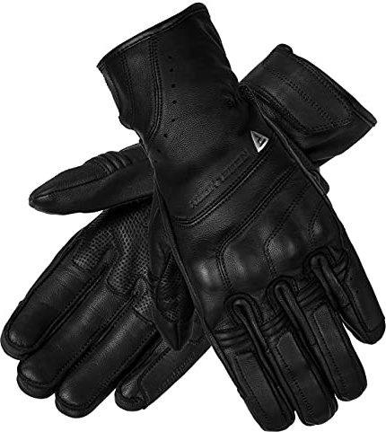 REBELHORN Runner Guanti da moto in pelle di capra per uomini schiuma pannelli ventilazione touchscreen pads friendly elementi flessibili