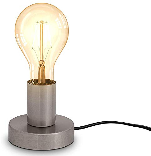 Mengjay lámpara de mesa con interruptor de cable lámpara de cabecera E27 Portalámparas adaptador de casquillo LED soporte E27 redonda Lámpara de noche para Dormitorio sala de estar oficina