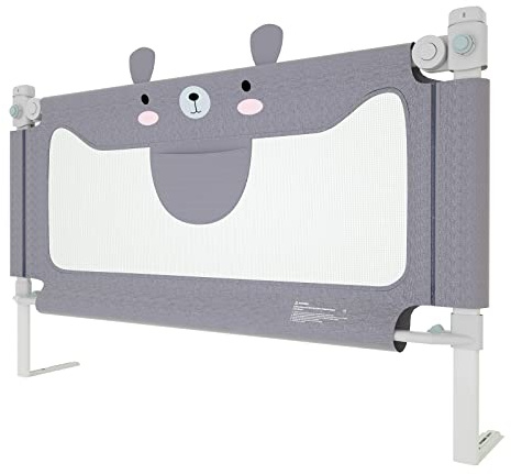UISEBRT Griglia di protezione per letto per bambini, 150 cm, altezza regolabile