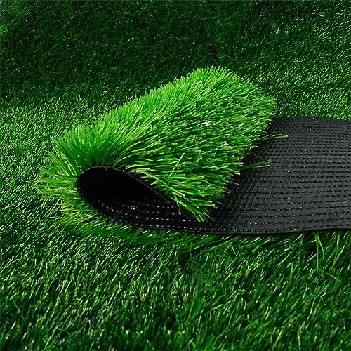 Premium Kunstrasen, Kunstrasen Für Balkon Und Garten, Rasenteppich Grün, Rollrasen Mit Meterware Für Terrasse, Wasserdurchlässig,Grün,0.02X1X14m