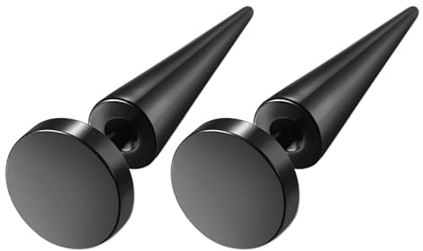 JewelryWe Spike Knorpel Ohrstecker Edelstahl: Spitze Kegelnieten Zirkonia Runde Kreis Ohrringe Schrauben Ohrstecker Helix Tragus Ohr Piercing für Herren Damen Hip Hop Punk