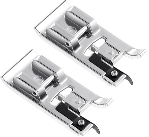 COMNICO Nähfuß Edelstahl, 2 Stück Overlock-Nähfuß Multifunktions Nähfüße, Nähfuß Nähmaschine Presser Fuß Rollsaumfuss für Nähmaschine, Rollsaumfuß Geradstichfuß Geeignet für Alle Haushaltsnähmaschinen