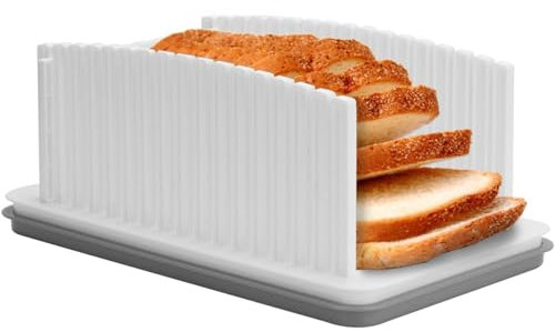 Atoke Trancheuse à pain pour pain,Trancheur à pain Fait Maison réglable avec Plateau,Guide de Coupe du Pain planche à découper, pour toast/pain/gâteau/ramasse-miettes