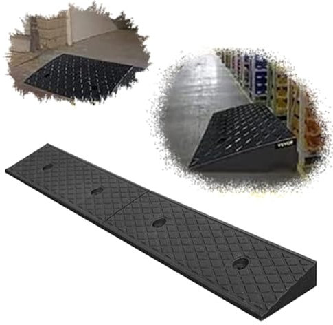 REDEXI 8 cm Türschwellenrampe Robuste Gummi Rampe Auffahrhilfe, Bürgersteig Auffahrrampe, Rutschfester Tragbare Bordsteinrampen Auffahrkeile Für Garage Abstellraum(100x17x8cm/39x6.7x3in)