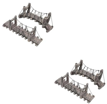 BESPORTBLE 2 Sätze Hängebrücke Aus Kunstharz Miniatur Bonsai Brücke Kleines Brückenmodell Aquarium Brückendekor Mini Gartenbrücke Mikro Brückenfigur Modelldekor 2 Stück * 2