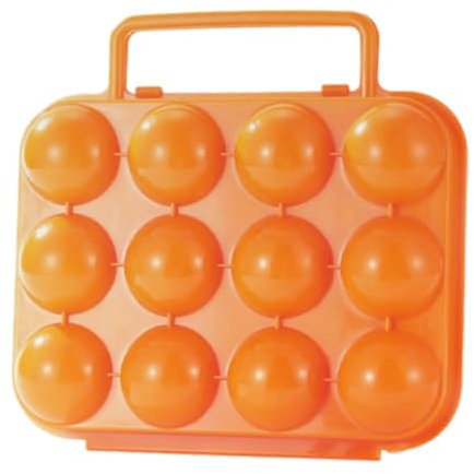 FytStycale Huevera de 12 Compartimentos para Uso en Exteriores Y en El Hogar, Naranja, Individual