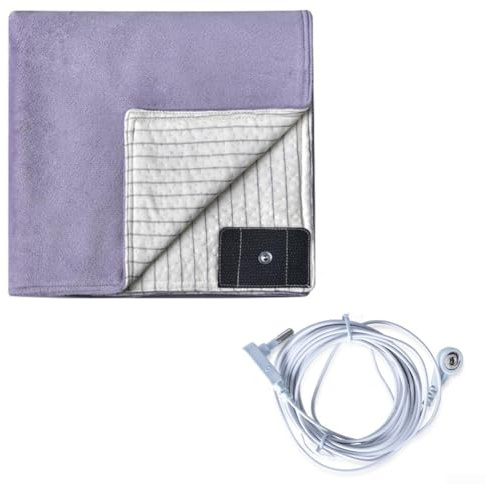 Couverture thérapeutique de mise à la terre 50 x 70 cm avec fibre conductrice argentée pour le soutien de la santé (violet)