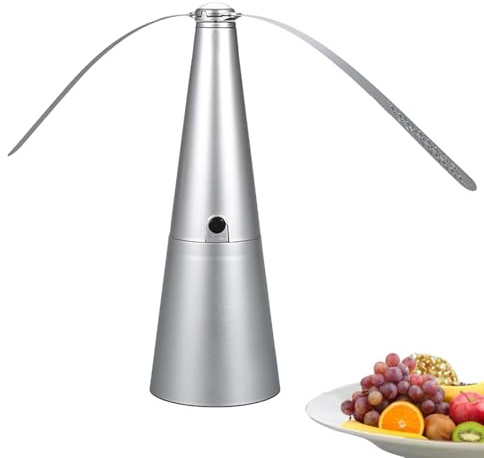 3 Pièces Ventilateur Anti Mouche pour Table,Ventilateur Anti-Mouches Rechargeable USB,Ventilateur De Table Portable Silencieux pour Extérieur Intérieur,Gardant Vos Aliments Propres (3, Silver)
