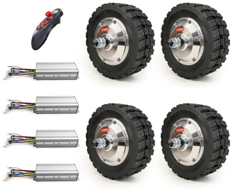 L-faster Ruota con Motore a mozzo 4WD 4X4 da 8 Pollici 350W per Carrello Portatile Fai-da-Te, Trasporto Merci, carretti e Trolley (ESC Small Kit, 24V)