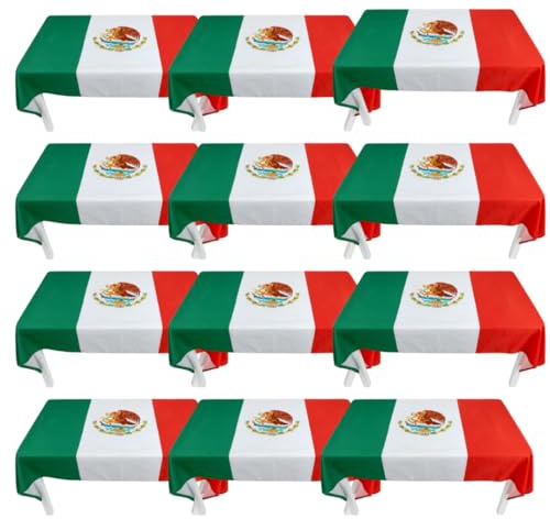 I LOVE FANCY DRESS Nappe drapeau du Mexique - Lot de 3,7 - 1,5 x 0,9 m - En polyester - Avec imprimé drapeau mexicain - Fête nationale, décoration d'événement sportif et à thème, fête ou décoration