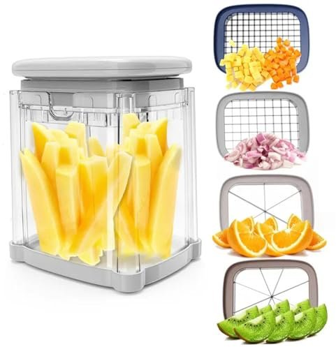 Yaoliucp French Fry Cutter, 4 en 1 Cutter de cale de Pomme